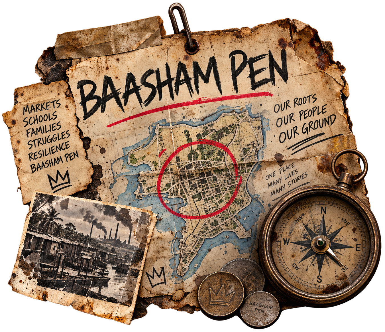 Weathered Baasham Pen field map